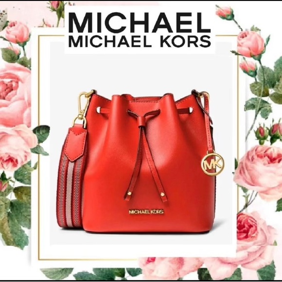 Michael Kors Handbags - MICHAEL KORS EDEN Medium Bucket Shoulder Bag In MANDARIN